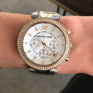 Gold and silver Michael Kors watch